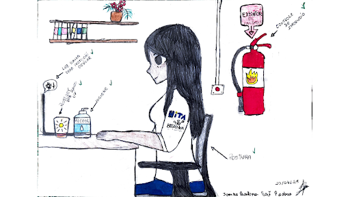 Desenho ilustrando trabalhador da Hita em sua função.